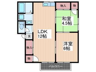 フォルム利松Ｂ棟の物件間取画像